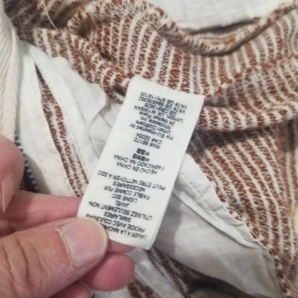 Free People light at sunrise pants rust and white striped size 4